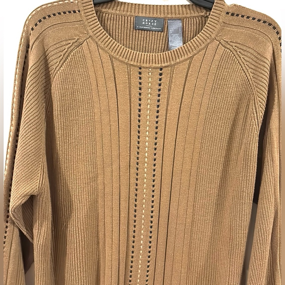 Men’s Crazy Horse Brown Cotton Blend Sweater Size‎ Large